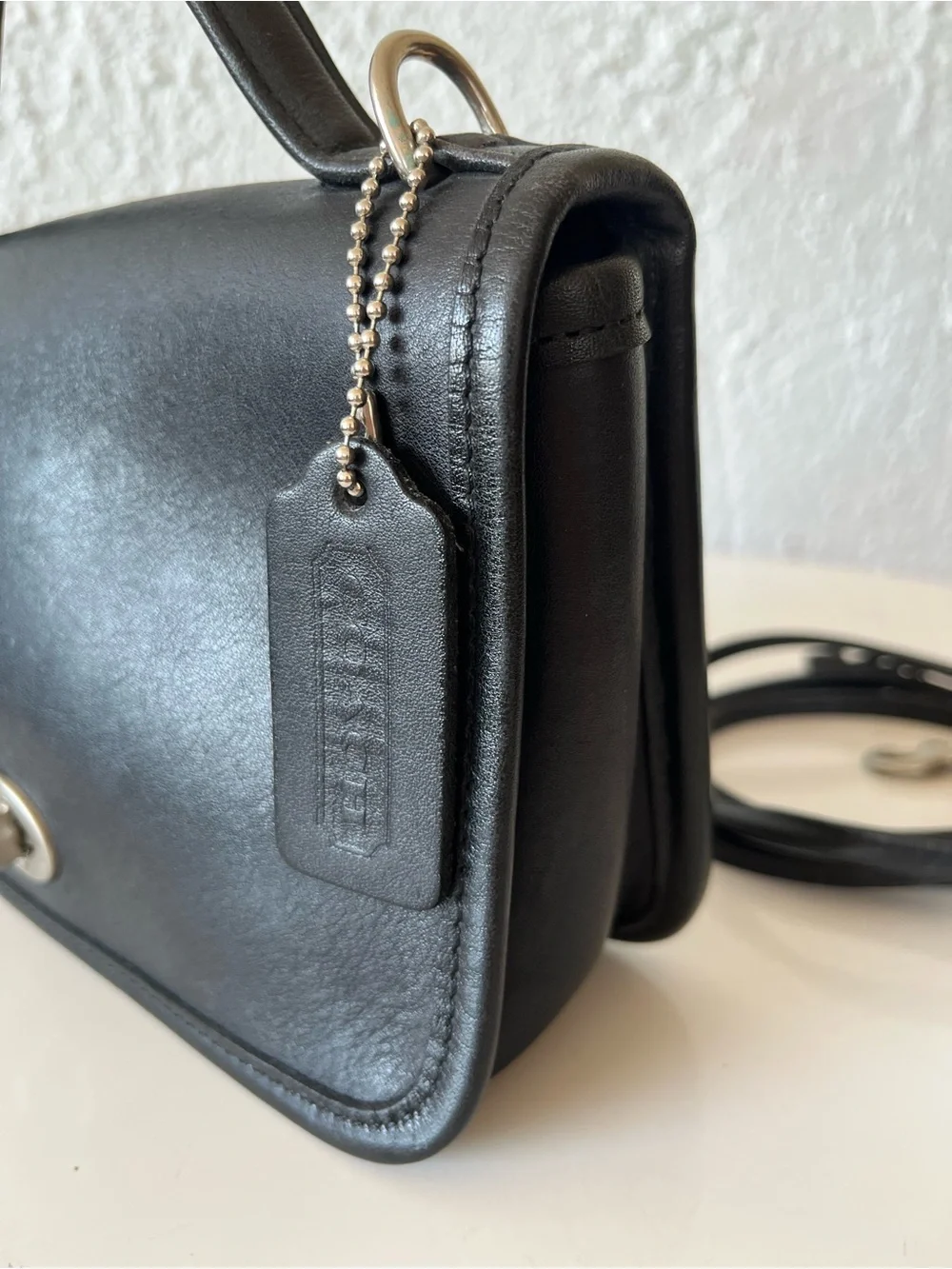 Vintage COACH 9924 black casino bag with nickel hardware y2k made in USA 2000